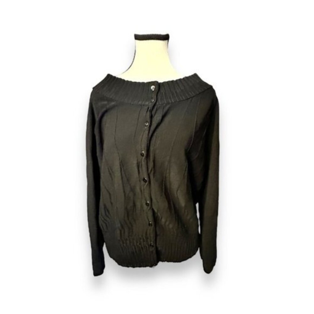 Women’s Rio Sud Button Down Black Sweater Large